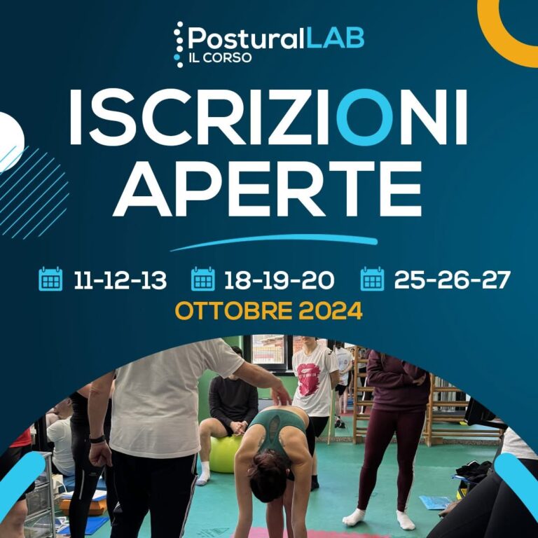 iscrizioni aperte edizione — NUOVO CORSO - ISCRIZIONI APERTE Sono aperte le iscrizioni per una nuova edizione del corso Postural